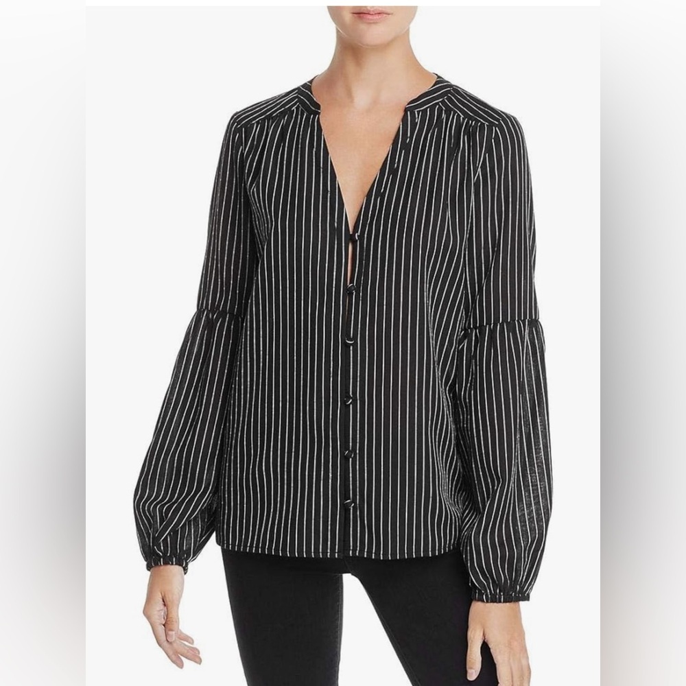 Paige Black Striped Blouse